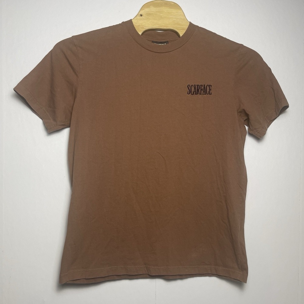 Scarface Shoe Palace Large T-Shirt Tee Brown Embroidered Pacino Montana Movie - Picture 2 of 14